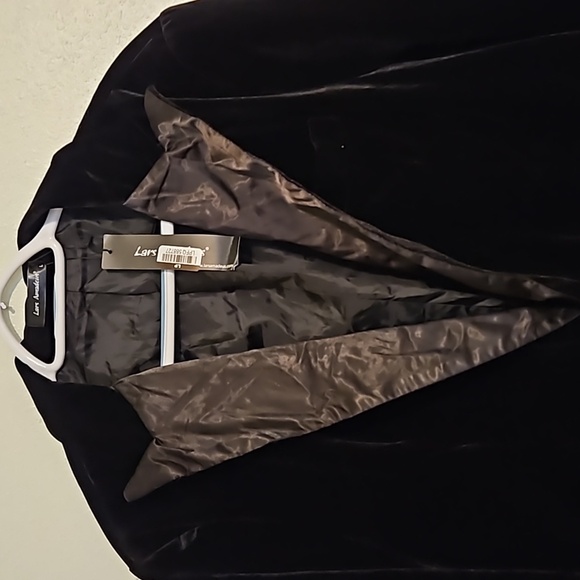 Lars Amadeus sz.L black velvet blazer suit coat NWT - Picture 3 of 9
